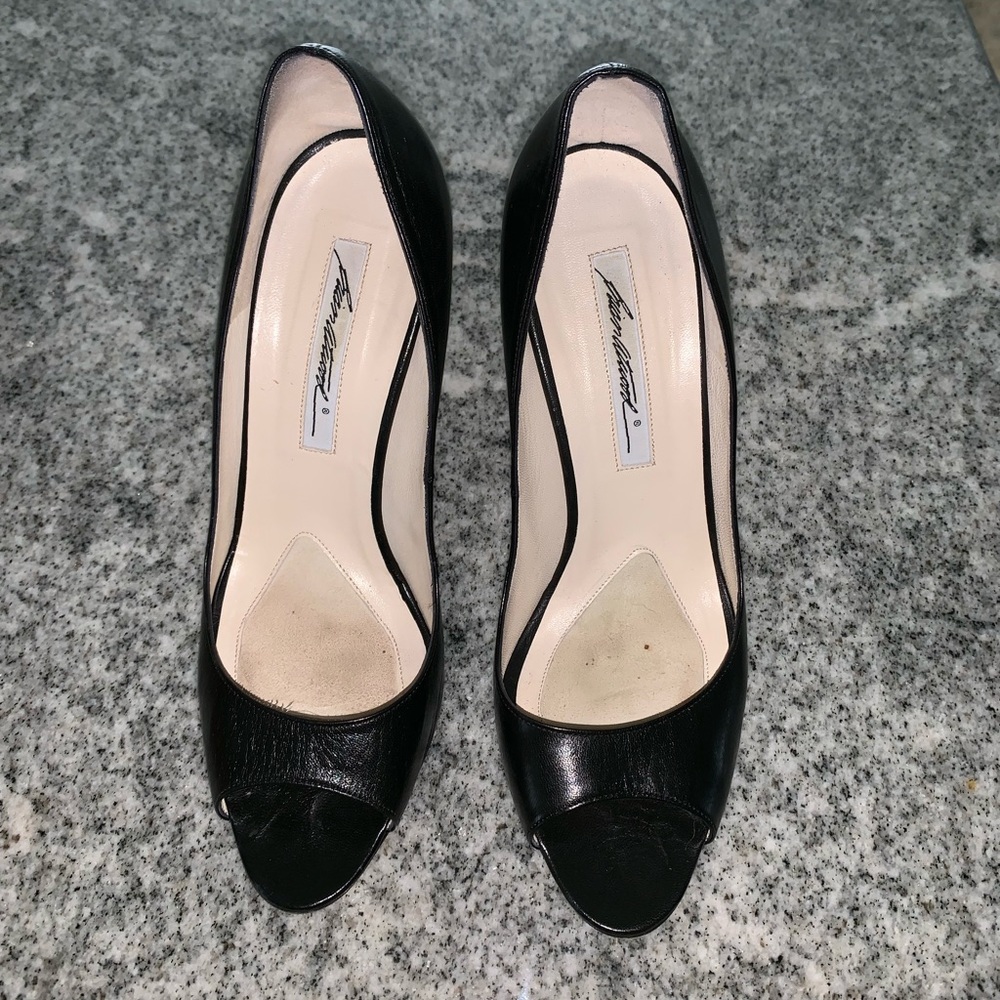Brian Atwood classy black leather heels